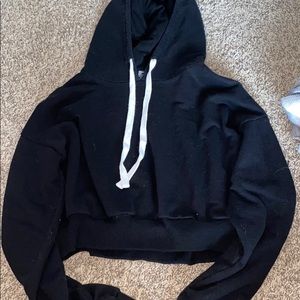 cropped black hoodie
